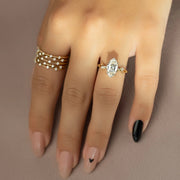 The Coco Marquise Side Stone Moissanite Ring - KNT - Engagement Rings, Wedding Bands & Fine Jewelry