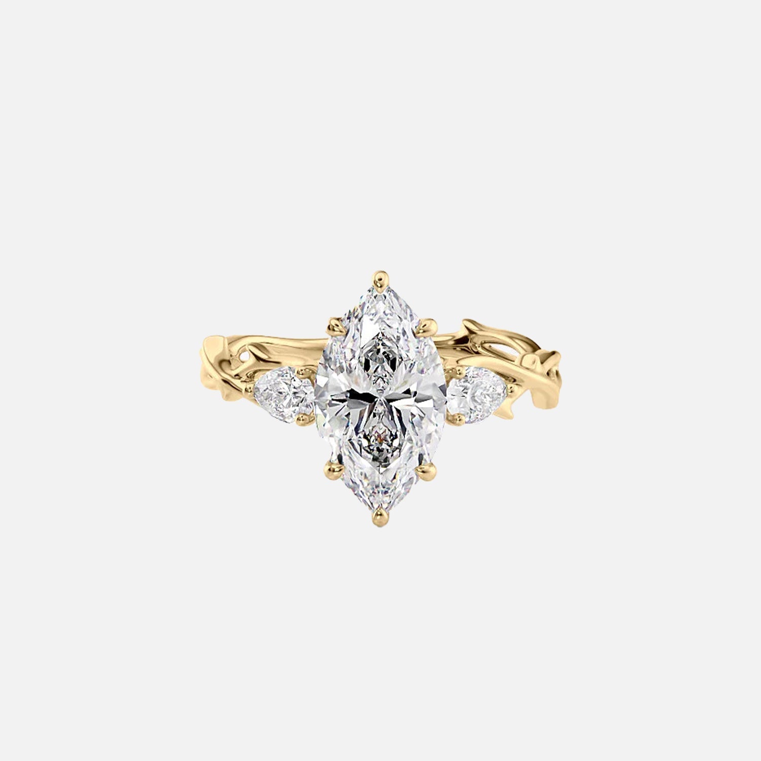 The Coco Marquise Three Stone Moissanite Ring - KNT - Engagement Rings, Wedding Bands & Fine Jewelry
