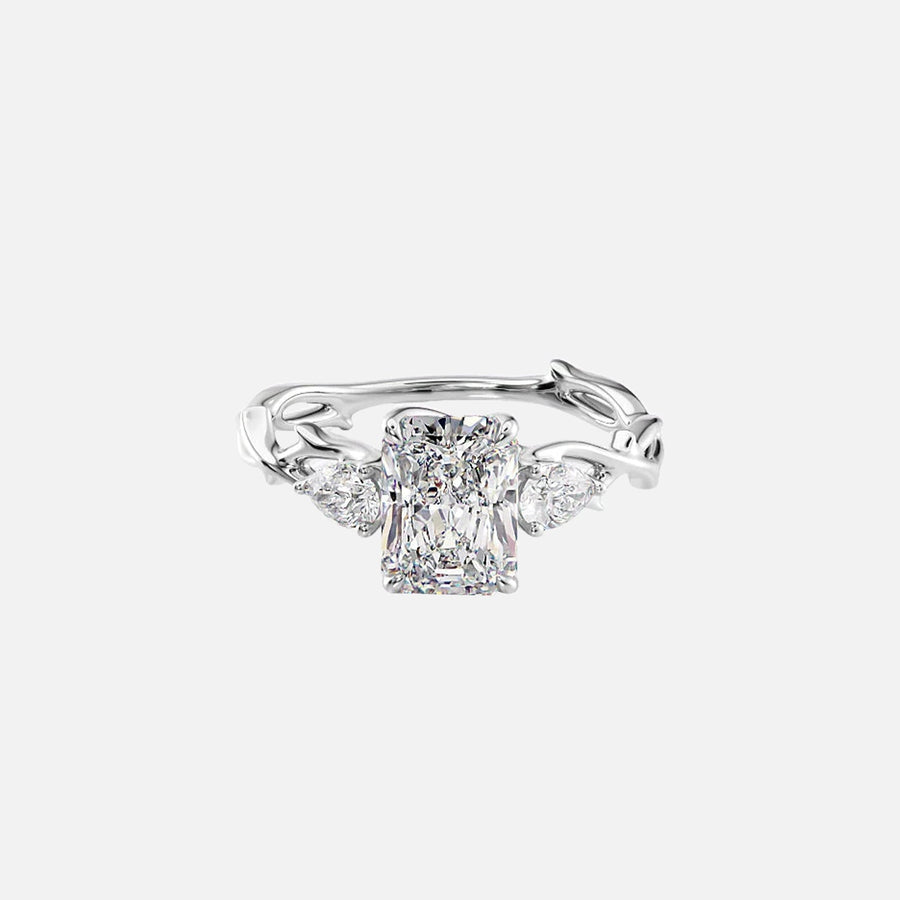 The Coco Radiant Three Stone Moissanite Ring - KNT - Engagement Rings, Wedding Bands & Fine Jewelry