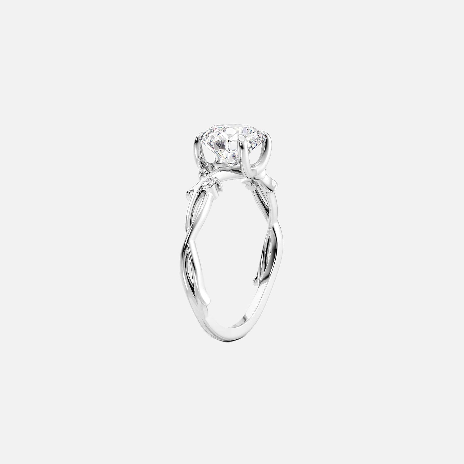 The Coco Round Side Stone Moissanite Ring - KNT - Engagement Rings, Wedding Bands & Fine Jewelry