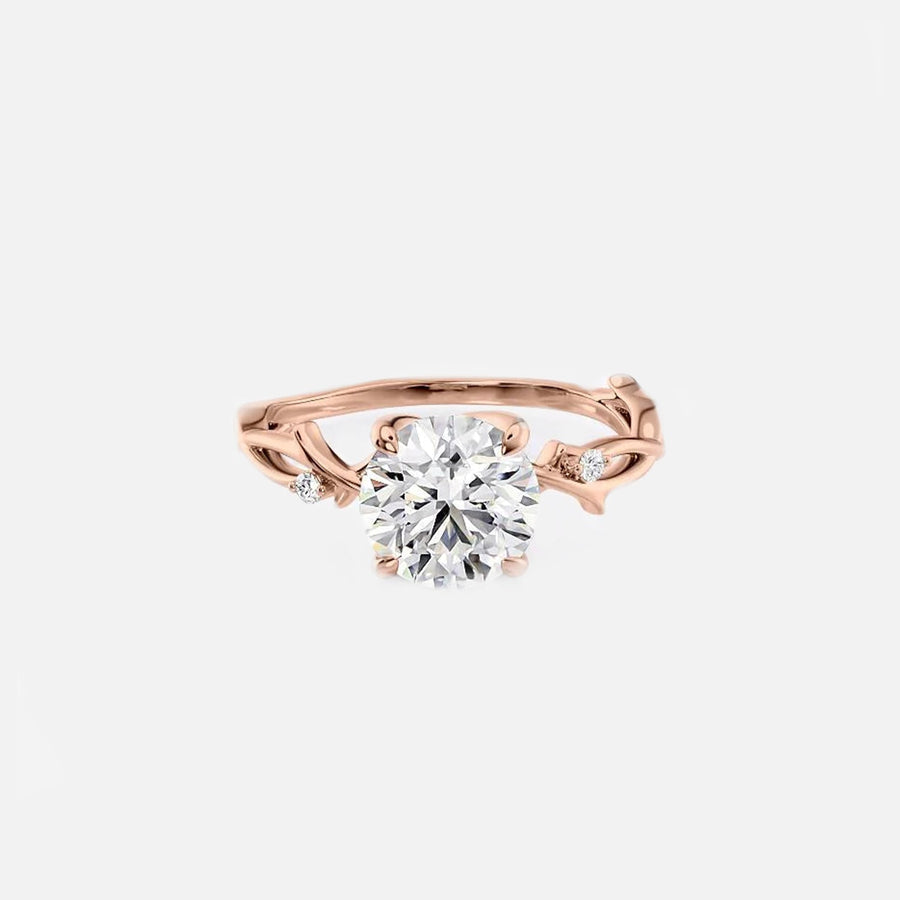 The Coco Round Side Stone Moissanite Ring - KNT - Engagement Rings, Wedding Bands & Fine Jewelry