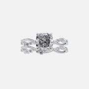  The Daisy Cushion Lab Diamond Ring 18k White Gold 003