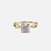  The Daisy Cushion Lab Diamond Ring 18k Yellow Gold 001