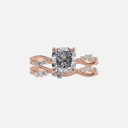  The Daisy Cushion Moissanite Ring 18k Rose Gold 003