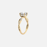  The Daisy Cushion Moissanite Ring 18k Yellow Gold 002