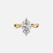 The Daisy Marquise Lab Diamond Ring 14k Yellow Gold 001