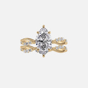  The Daisy Marquise Lab Diamond Ring 18k Yellow Gold 003