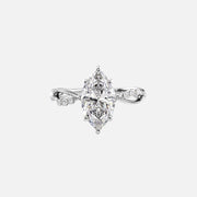  The Daisy Marquise Moissanite Ring 14k White Gold 001