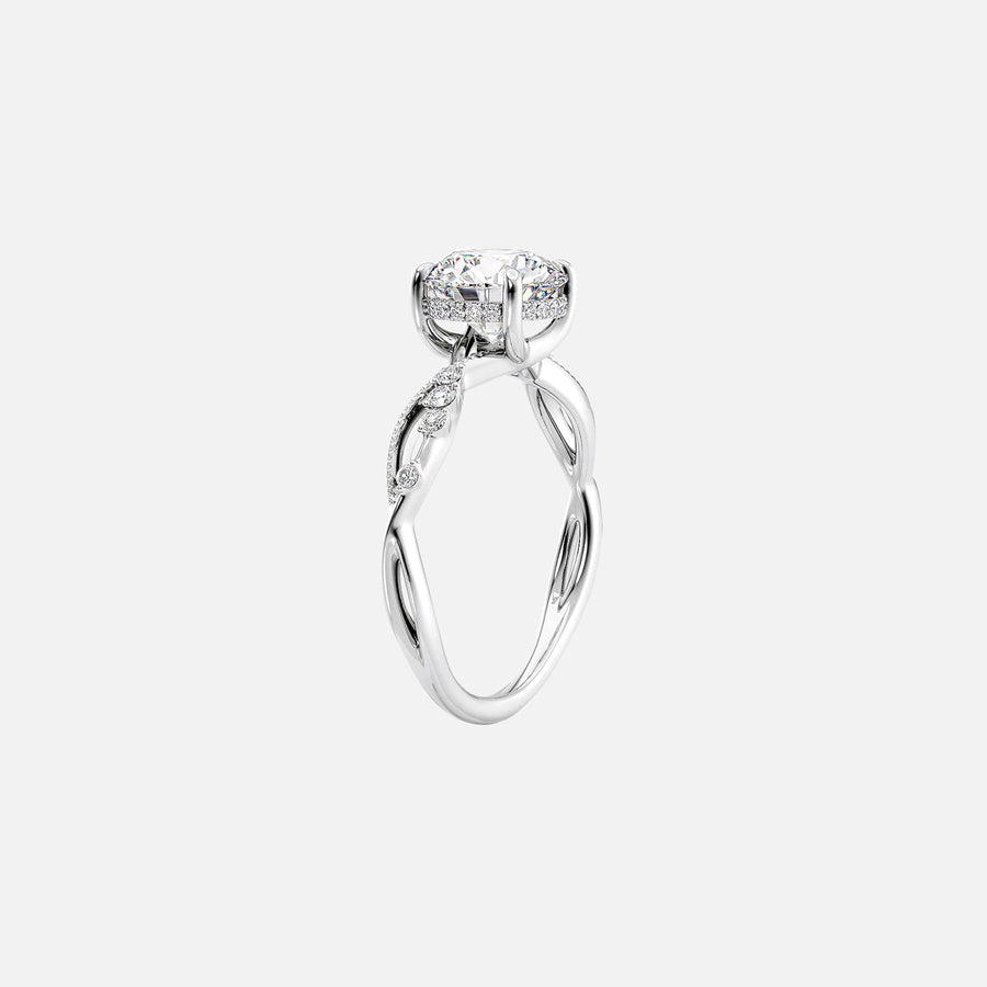  The Daisy Marquise Moissanite Ring 14k White Gold 002