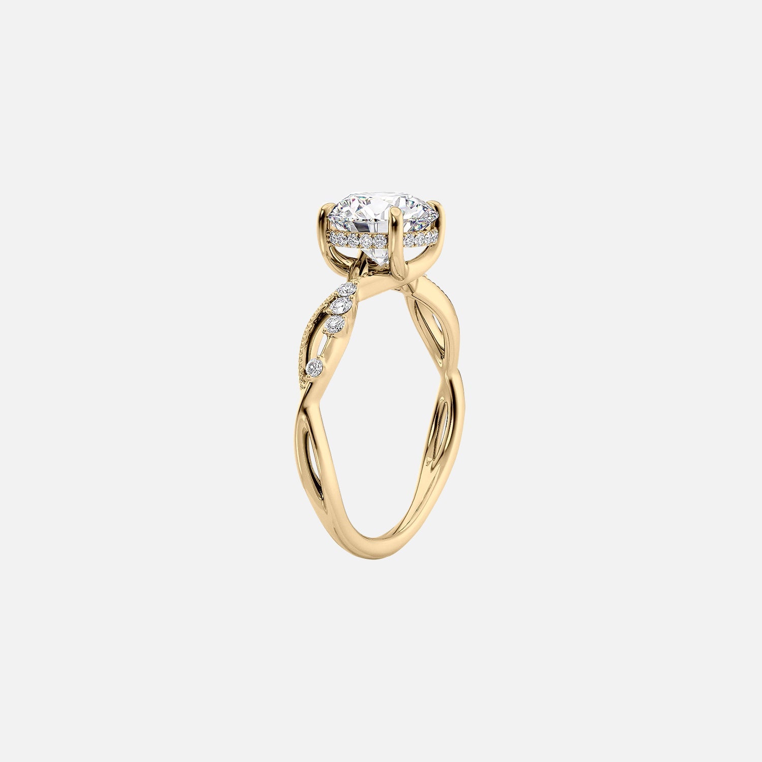  The Daisy Marquise Moissanite Ring 14k Yellow Gold 002