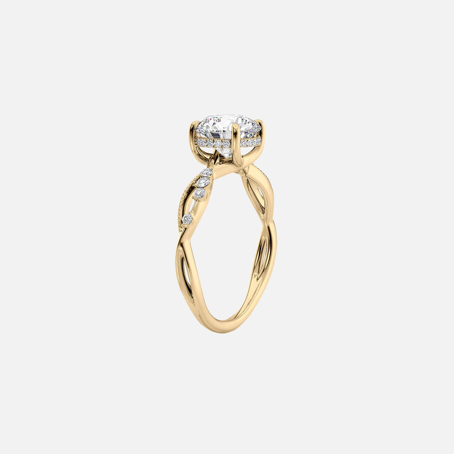  The Daisy Marquise Moissanite Ring 14k Yellow Gold 002