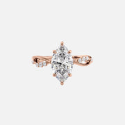  The Daisy Marquise Moissanite Ring 18k Rose Gold 001