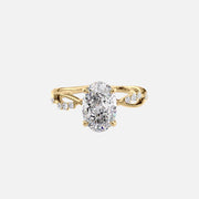  The Daisy Oval Moissanite Ring 18k Yellow Gold 001