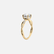  The Daisy Oval Moissanite Ring 18k Yellow Gold 002
