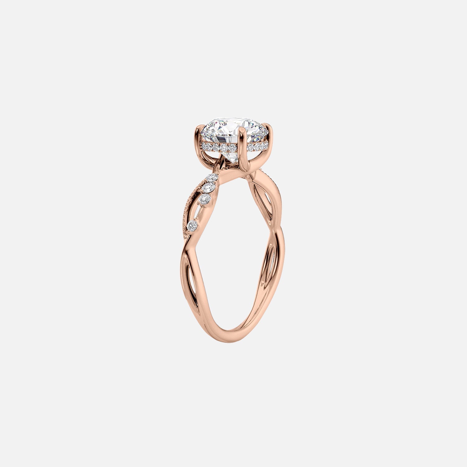  The Daisy Pear Moissanite Ring 14k Rose Gold 002