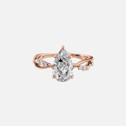  The Daisy Pear Moissanite Ring 18k Rose Gold 001