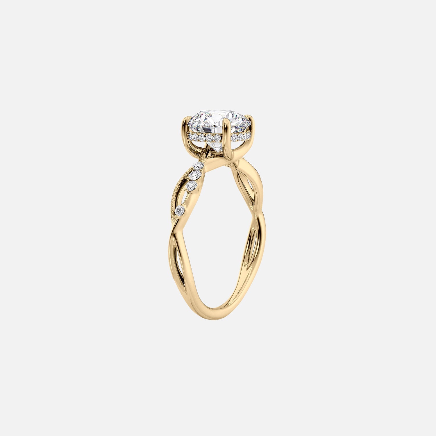  The Daisy Princess Lab Diamond Ring 14k Yellow Gold 002