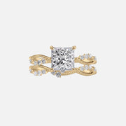  The Daisy Princess Moissanite Ring 18k Yellow Gold 003