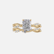  The Daisy Radiant Lab Diamond Ring 14k Yellow Gold 003