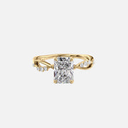  The Daisy Radiant Lab Diamond Ring 18k Yellow Gold 001