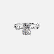  The Daisy Radiant Moissanite Ring 14k White Gold 001