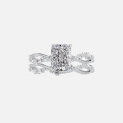  The Daisy Radiant Moissanite Ring 18k White Gold 003