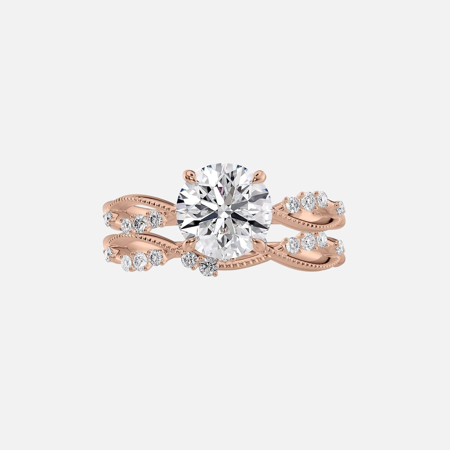  The Daisy Round Lab Diamond Ring 14k Rose Gold 003