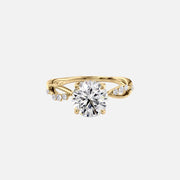 The Daisy Round Lab Diamond Ring 14k Yellow Gold 001