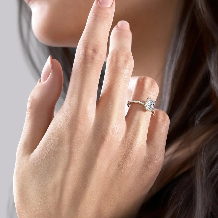 The Elisa Radiant Pave Moissanite Ring - KNT - Engagement Rings, Wedding Bands & Fine Jewelry