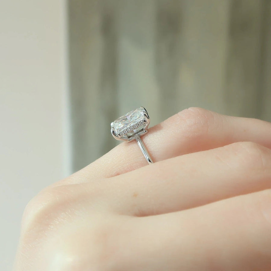 The Elisa Radiant Solitaire Moissanite Ring - KNT - Engagement Rings, Wedding Bands & Fine Jewelry