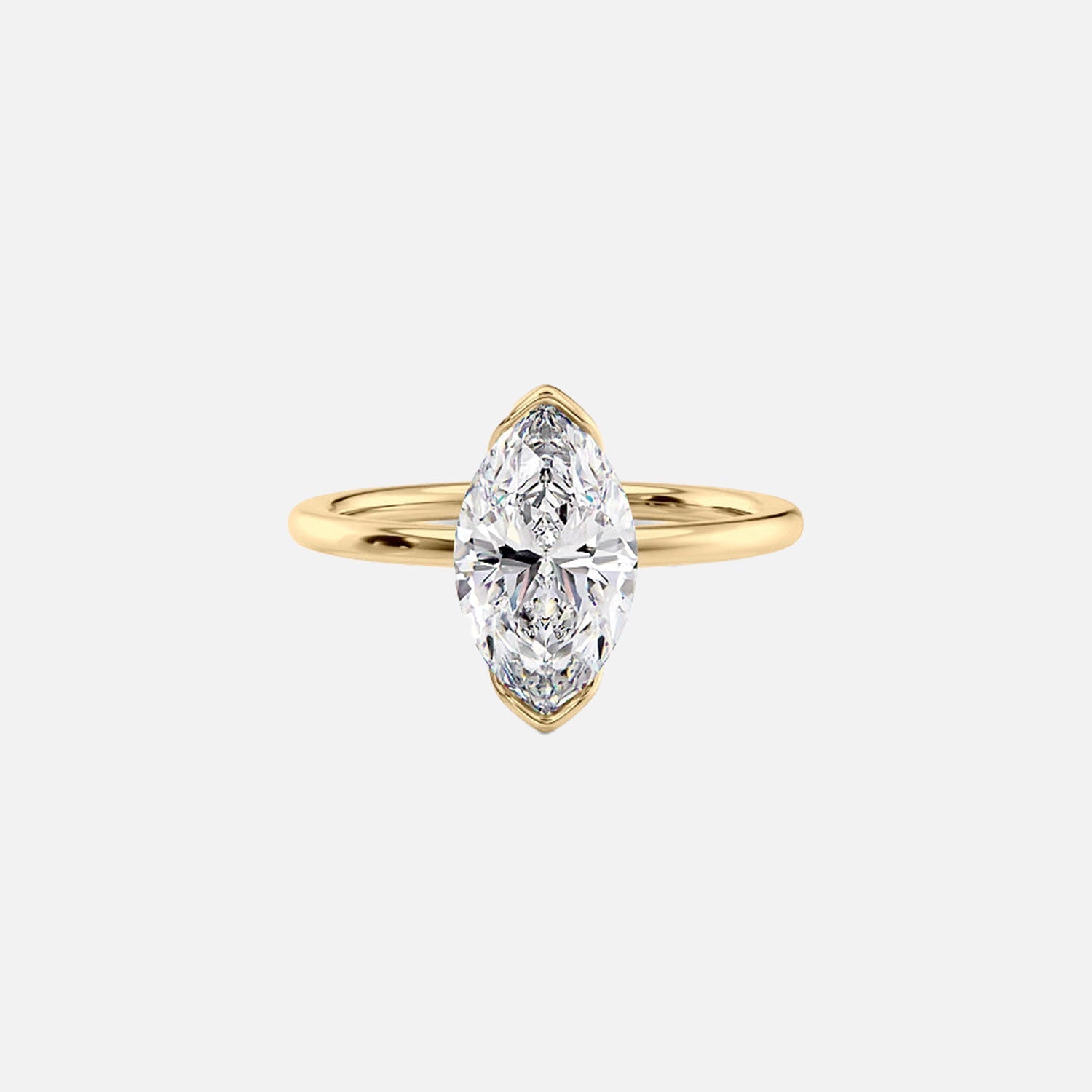 The Eliza Marquise Moissanite Ring 14k Yellow Gold 001