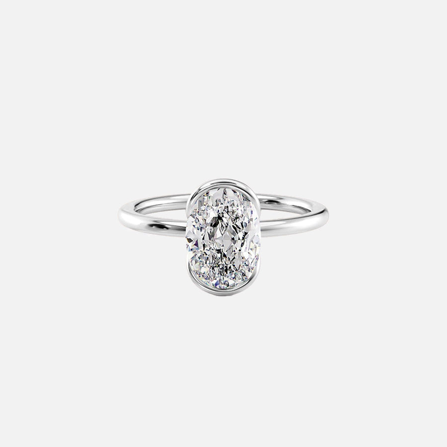  The Eliza Oval Moissanite Ring 14k White Gold 001