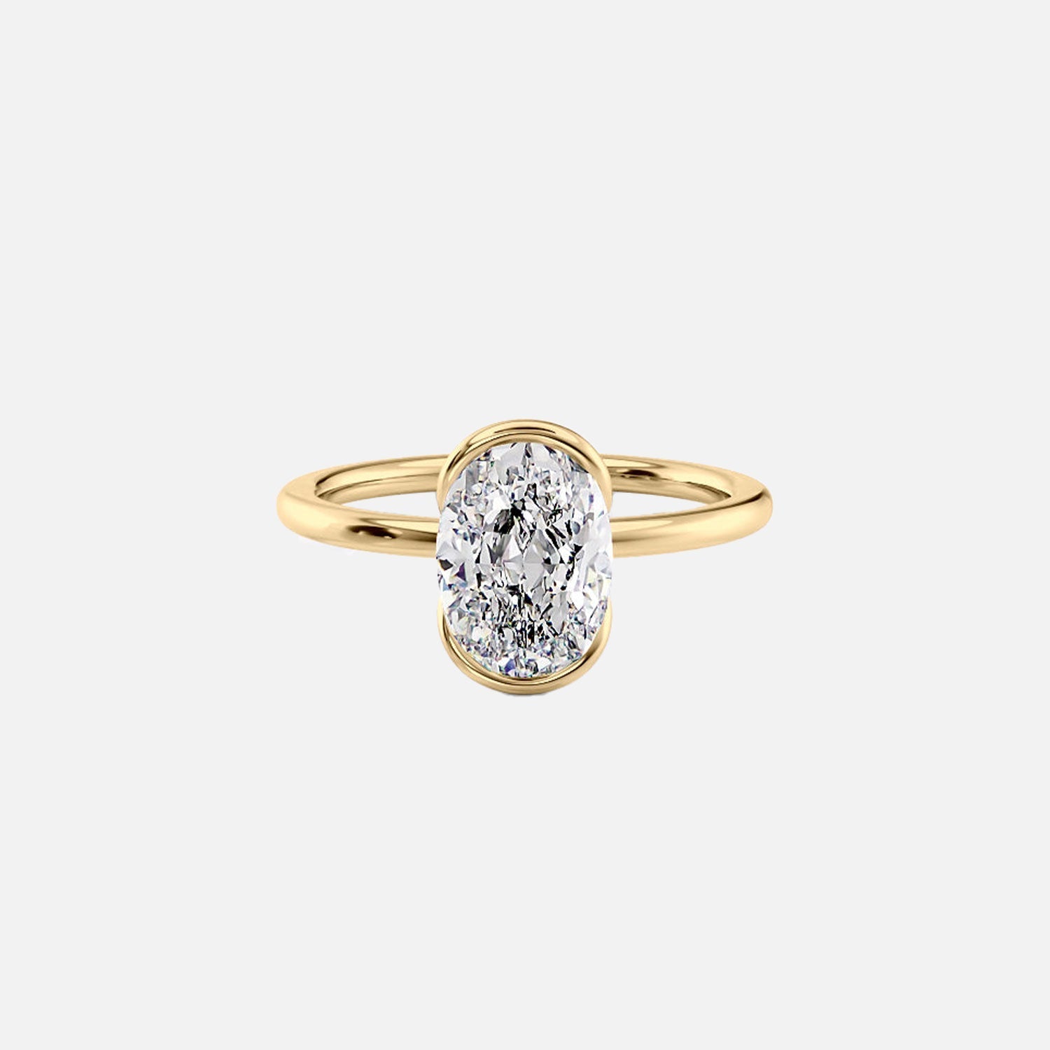 The Eliza Oval Moissanite Ring 14k Yellow Gold 001
