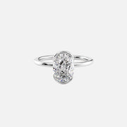  The Eliza Oval Moissanite Ring 18k White Gold 001