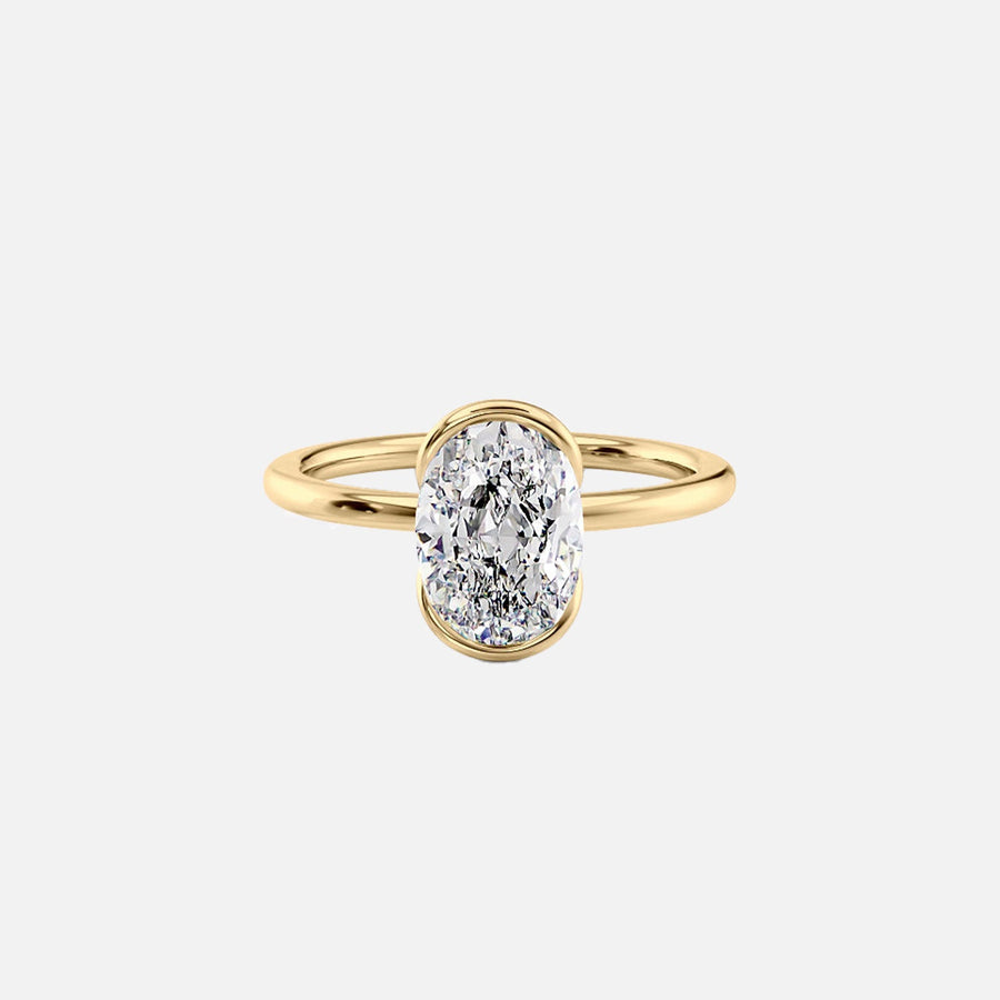  The Eliza Oval Moissanite Ring 18k Yellow Gold 001