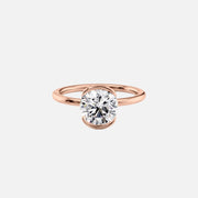  The Eliza Round Moissanite Ring 14k Rose Gold 001