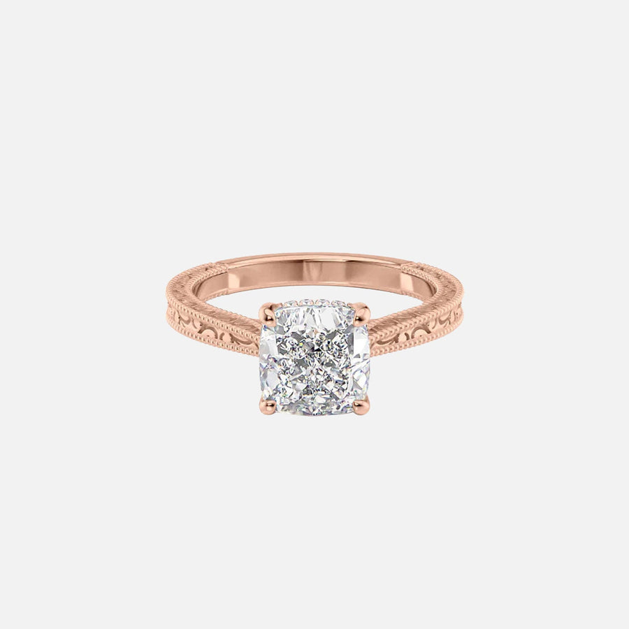  The Elizabeth Cushion Lab Diamond Ring 18k Rose Gold 001