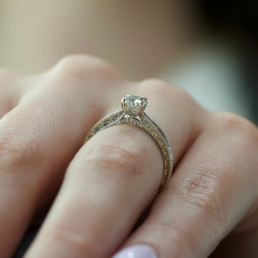  The Elizabeth Cushion Moissanite Ring 14k White Gold 004 Final