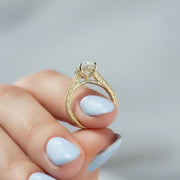  The Elizabeth Oval Moissanite Ring 18k Yellow Gold 005 Final