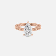  The Elizabeth Pear Lab Diamond Ring 14k Rose Gold 001