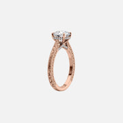  The Elizabeth Princess Lab Diamond Ring 14k Rose Gold 002