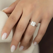  The Elizabeth Princess Moissanite Ring 18k White Gold 003