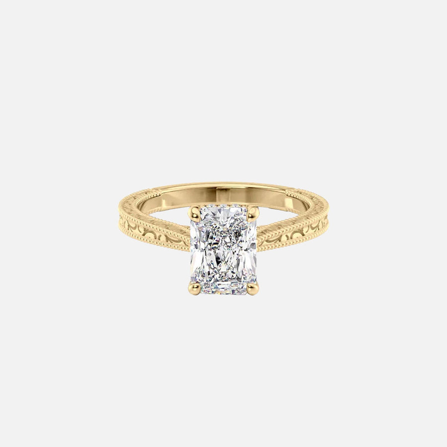  The Elizabeth Radiant Lab Diamond Ring 18k Yellow Gold 001