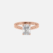  The Elizabeth Radiant Moissanite Ring 14k Rose Gold 001