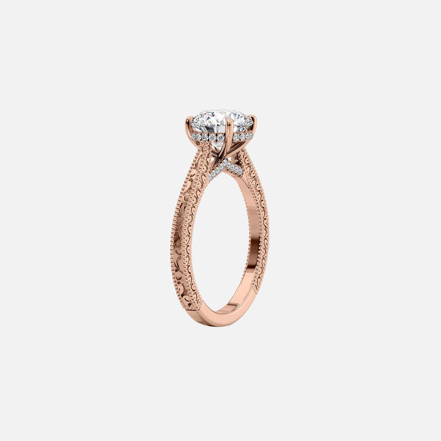  The Elizabeth Radiant Moissanite Ring 14k Rose Gold 002