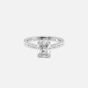  The Elizabeth Radiant Moissanite Ring 18k White Gold 001
