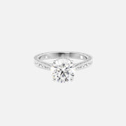  The Elizabeth Round Moissanite Ring 14k White Gold 001