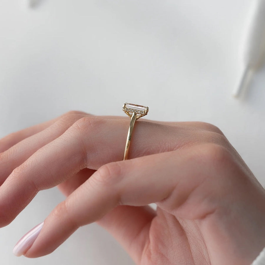  The Ellie Emerald Moissanite Ring 18k Yellow Gold 004 Final