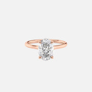  The Ellie Oval Lab Diamond Ring 18k Rose Gold 001