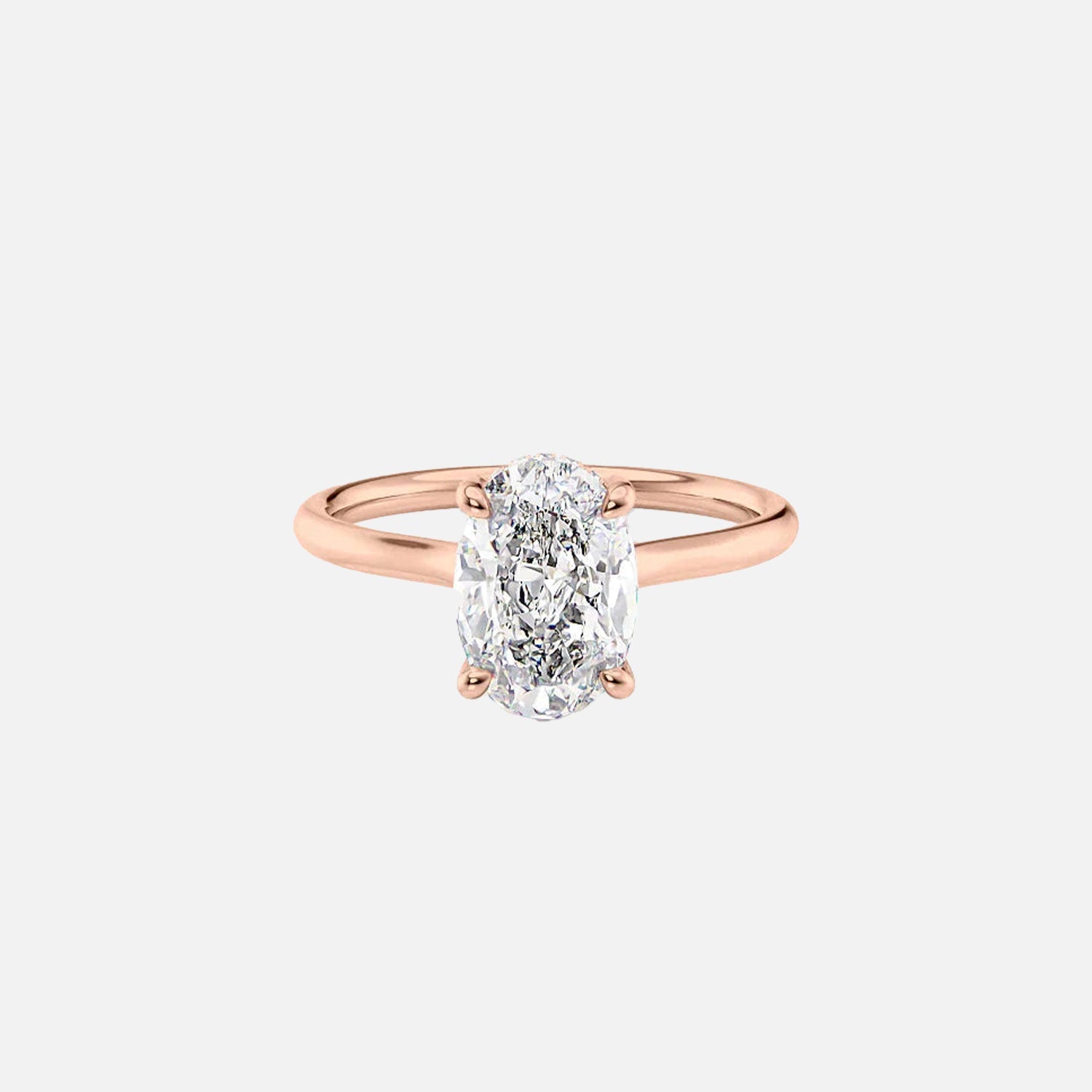  The Ellie Oval Moissanite Ring 14k Rose Gold 001